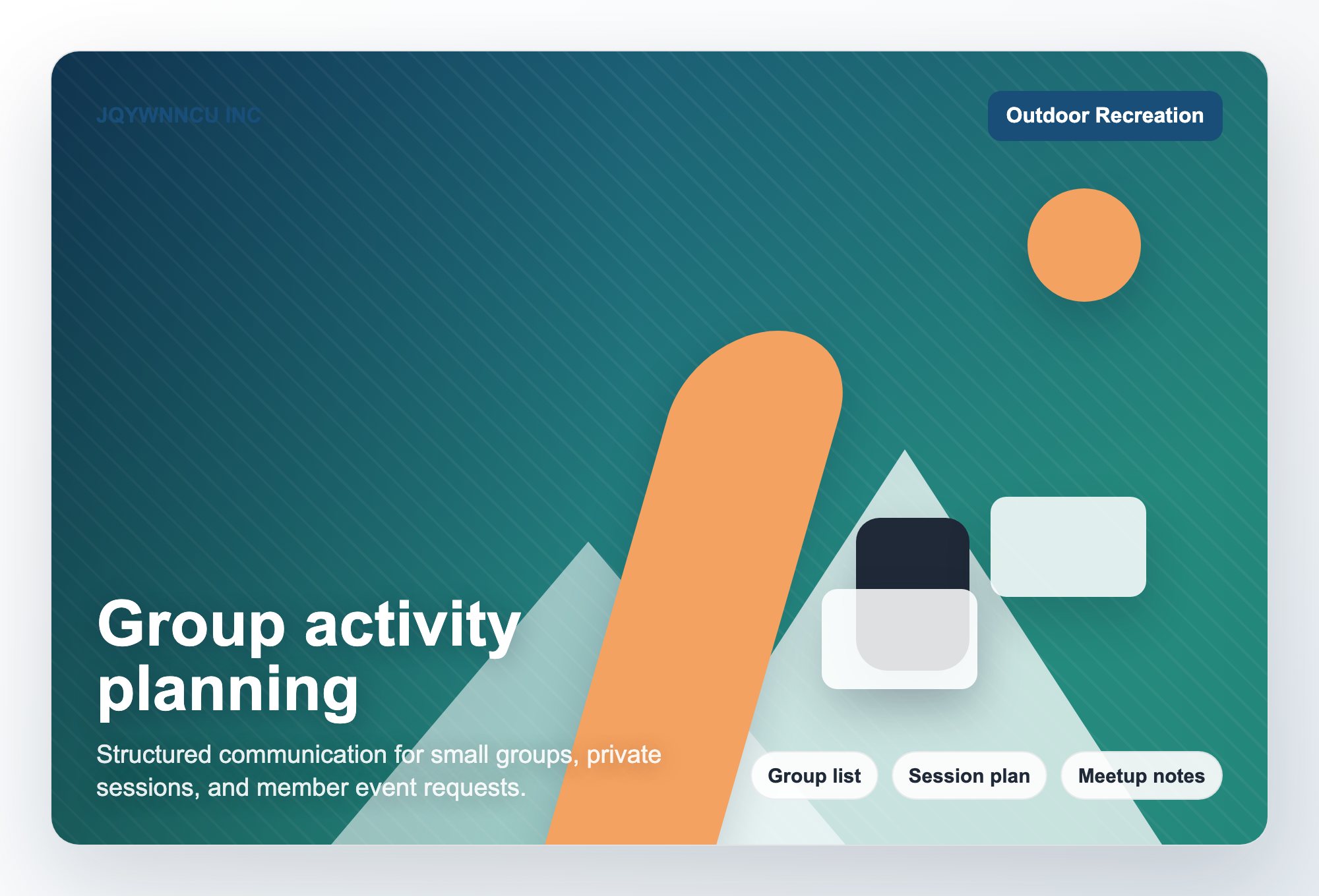Group activity planning visual for JQYWNNCU INC
